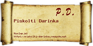 Piskolti Darinka névjegykártya